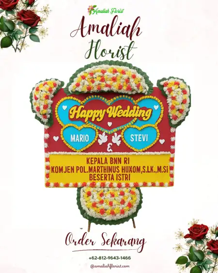 Papan Bunga Pernikahan Tengah Ilir